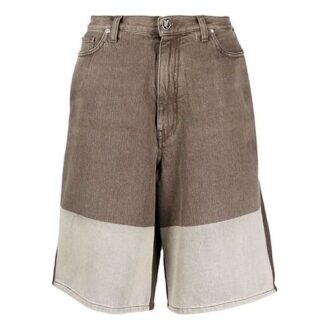 Off-White Pantaloni scurți casual din denim cu talie înaltă și blocuri de culoare pentru bărbați SS22