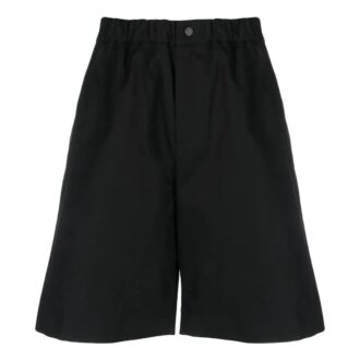 Off-White Pantaloni Scurți casual drepți, de culoare solidă, pentru bărbați, FW22, croială largă, negru