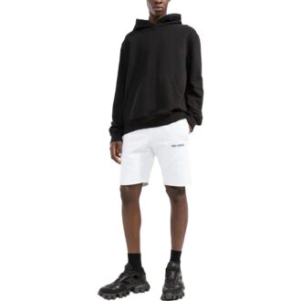 Off-White Pantaloni Scurți casual pentru bărbați FW22 cu imprimeu cu logo alfabet, versiune albă