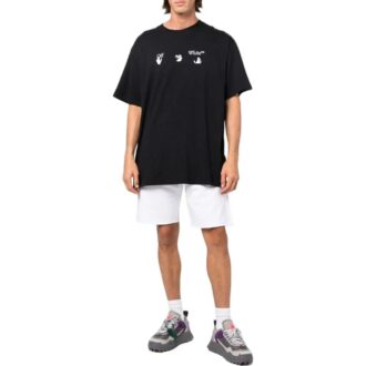 Off-White Pantaloni Scurți casual pentru bărbați FW22 cu logo, versiune albă