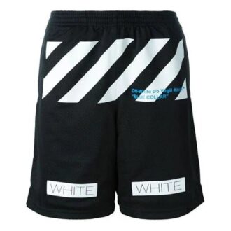 Off-White Pantaloni Scurți din plasă pentru bărbați C/O VIRGIL ABLOH Negru simplu