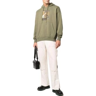 Off-White Pantaloni scurți drepți pentru bărbați, colecția FW22, culoare solidă, imprimeu, negru