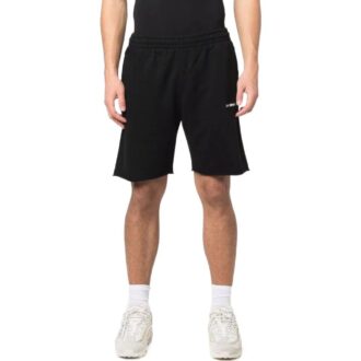 Off-White Pantaloni Scurți drepți pentru bărbați SS22, culoare solidă, cu imprimeu logo, negru