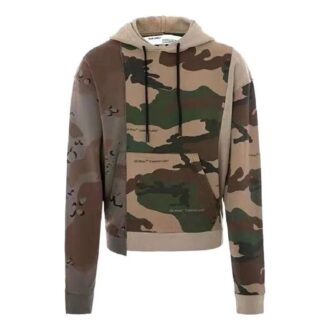 Off-White Pantaloni scurți pentru bărbați cu logo și săgeată la talie, camuflaj
