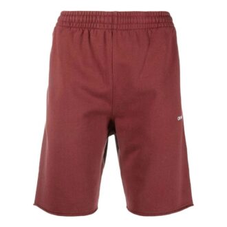 Off-White Pantaloni Scurți sport pentru bărbați FW22, culoare solidă, cu imprimeu logo, versiune standard, roșu