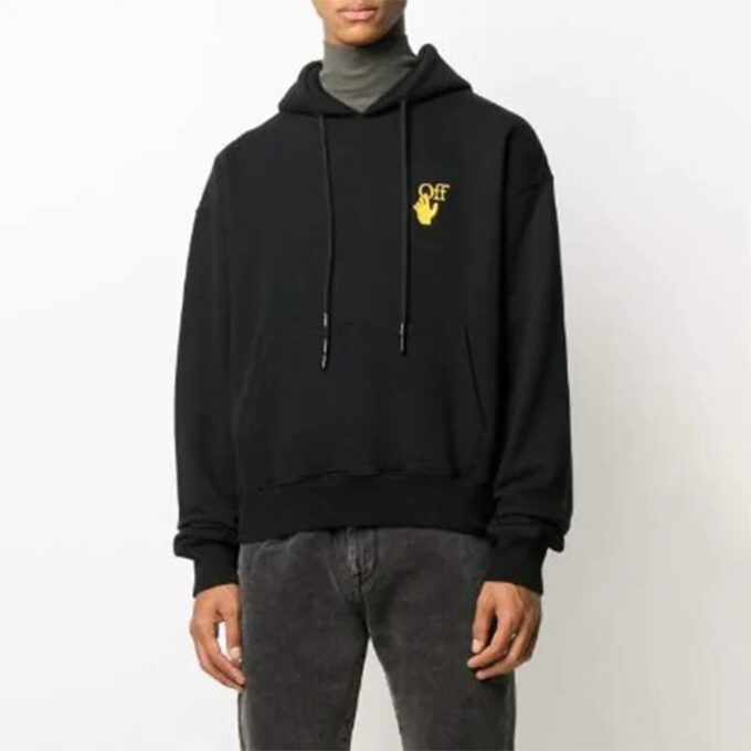 Off-White Pantaloni slim pentru bărbați cu imprimeu logo negru