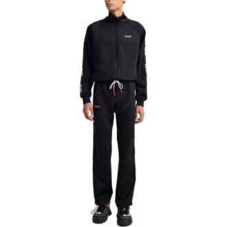 Off-White Pantaloni sport drepți pentru bărbați SS22 cu logo lateral și șireturi / Pantaloni / Joggers Versiune obișnuită Negru