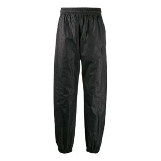 Off-White Pantaloni sport/pantaloni/joggers pentru bărbați SS21, talie elastică, culoare solidă, croială largă, negru Off-White Pantaloni sport/pantaloni/joggers pentru bărbați SS21, talie elastică, culoare solidă, croială largă, negru