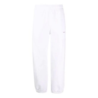 Off-White Pantaloni sport pentru bărbați SS22, culoare solidă, cu imprimeu săgeată, croială largă, alb Off-White Pantaloni sport pentru bărbați SS22, culoare solidă, cu imprimeu săgeată, croială largă, alb