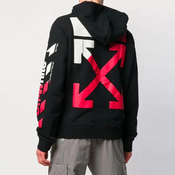 Off-White pentru bărbați, cu imprimeu, croială largă, negru
