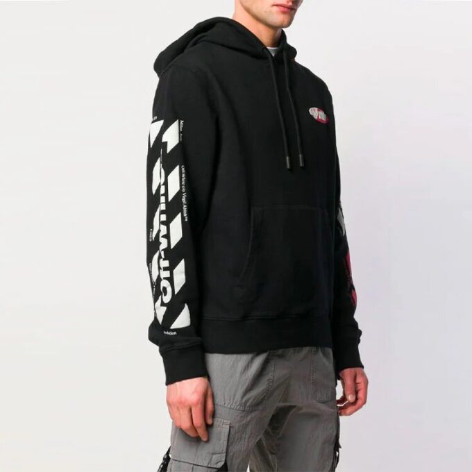 Off-White pentru bărbați, cu imprimeu, croială largă, negru