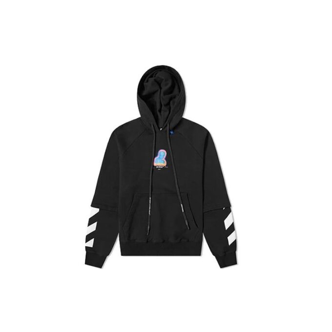 Off-White pentru bărbați cu imprimeu de personaje, negru