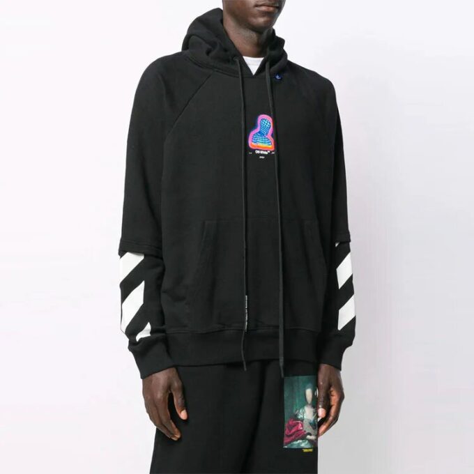 Off-White pentru bărbați cu imprimeu de personaje, negru