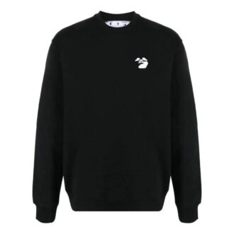 Off-White pentru bărbați, cu imprimeu logo, guler rotund, sport, croială lejeră, negru Off-White pentru bărbați, cu imprimeu logo, guler rotund, sport, croială lejeră, negru