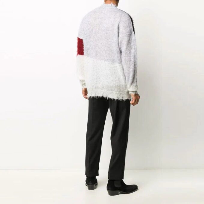 Off-White pentru bărbați cu logo, blocuri de culoare, versiune obișnuită, gri