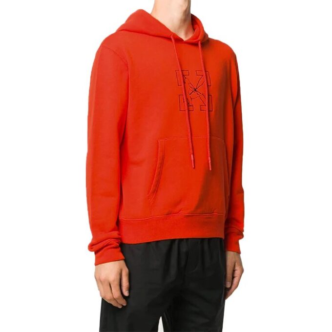 Off-White pentru bărbați cu model de săgeată și logo roșu
