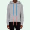 Off-White pentru bărbați din acril cu imprimeu cu săgeți multicolore, model slim, gri