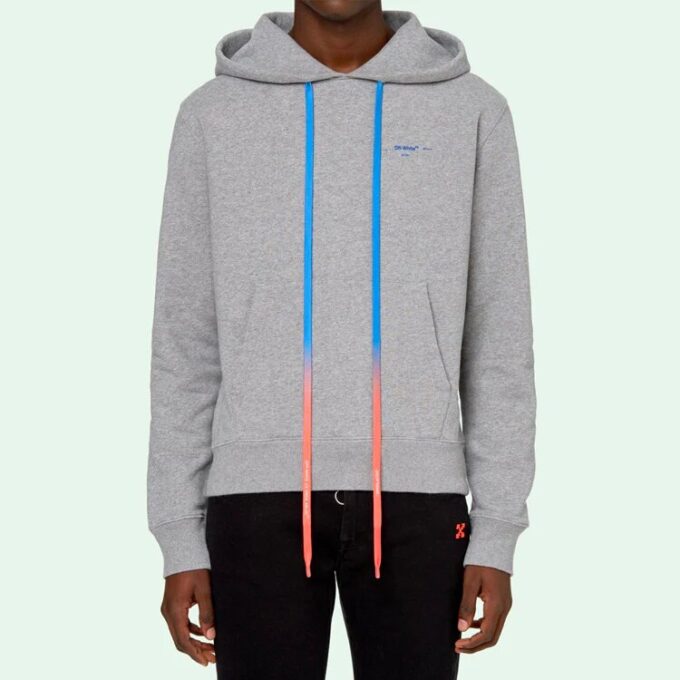Off-White pentru bărbați din acril cu imprimeu cu săgeți multicolore, model slim, gri