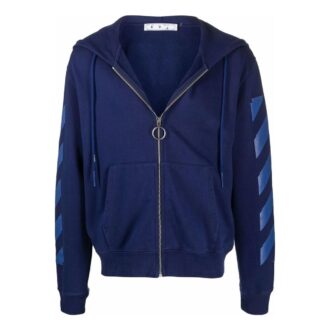 Off-White pentru bărbați FW21 cu dungi și fermoar, versiune standard, albastru Off-White pentru bărbați FW21 cu dungi și fermoar, versiune standard, albastru