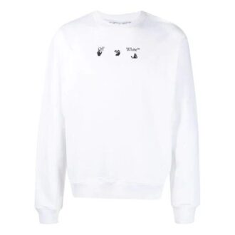 Off-White pentru bărbați FW21 cu model de Arrows, croială largă, alb Off-White pentru bărbați FW21 cu model de Arrows, croială largă, alb
