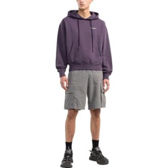 Off-White pentru bărbați FW22 cu imprimeu cu personaje și slogan, violet Off-White pentru bărbați FW22 cu imprimeu cu personaje și slogan, violet