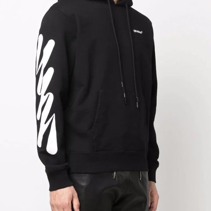 Off-White pentru bărbați, imprimeu cu model monocrom, negru
