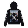Off-White pentru bărbați, imprimeu pictat, model cu săgeți, fermoar, negru clasic
