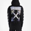 Off-White pentru bărbați, imprimeu pictat, model cu săgeți, fermoar, negru clasic