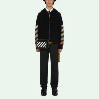 Off-White pentru bărbați SS21 din piele de căprioară cu dungi negre Off-White pentru bărbați SS21 din piele de căprioară cu dungi negre