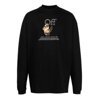 Off-White pentru bărbați SS22 cu imprimeu, mâneci lungi, negru Off-White pentru bărbați SS22 cu imprimeu, mâneci lungi, negru