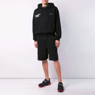Off-White Pulover bărbați cu imprimeu pe spate, negru, lejer Off-White Pulover bărbați cu imprimeu pe spate, negru, lejer