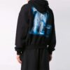 Off-White Pulover bărbați cu imprimeu pe spate, negru, lejer