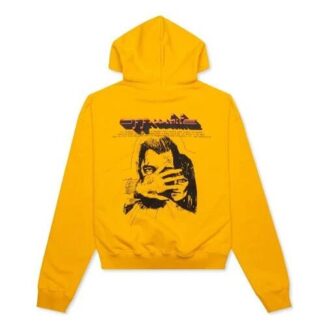 Off-White Pulover cu glugă pentru bărbați, imprimeu cu logo, galben Off-White Pulover cu glugă pentru bărbați, imprimeu cu logo, galben