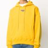Off-White Pulover cu glugă pentru bărbați, imprimeu cu logo, galben