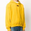 Off-White Pulover cu glugă pentru bărbați, imprimeu cu logo, galben