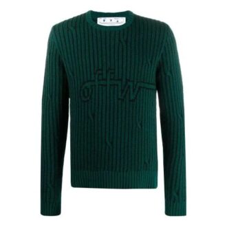 Off-White Tricou cu logo și dungi pentru bărbați, verde Off-White Tricou cu logo și dungi pentru bărbați, verde