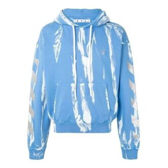 Off-White Tricou pentru bărbați cu săgeată reflectorizantă, albastru tie-dye Off-White Tricou pentru bărbați cu săgeată reflectorizantă, albastru tie-dye