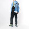 Off-White Tricou pentru bărbați cu săgeată reflectorizantă, albastru tie-dye