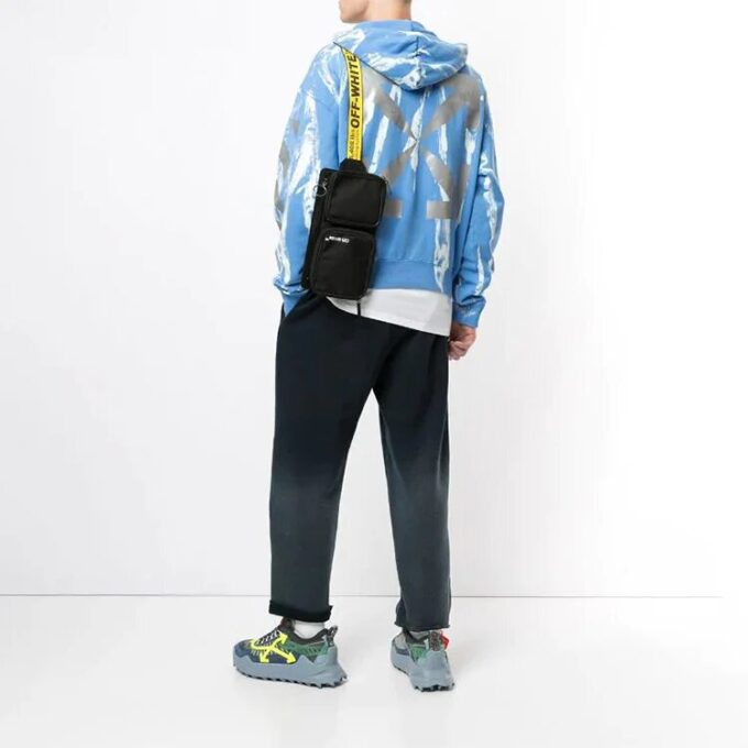 Off-White Tricou pentru bărbați cu săgeată reflectorizantă, albastru tie-dye