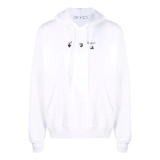 Off-White Tricou pentru bărbați FW22 cu glugă, mâneci lungi, alb Off-White Tricou pentru bărbați FW22 cu glugă, mâneci lungi, alb