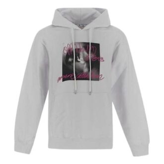 Off-White Tricou pentru bărbați FW22 cu imprimeu cu litere pe piept, mâneci lungi, gri deschis Off-White Tricou pentru bărbați FW22 cu imprimeu cu litere pe piept, mâneci lungi, gri deschis