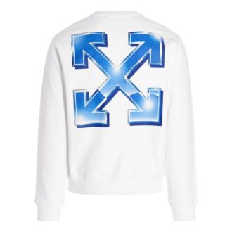 Off-White Tricou pentru bărbați SS22 cu imprimeu logo, guler rotund, fără glugă, croială lejeră, alb Off-White Tricou pentru bărbați SS22 cu imprimeu logo, guler rotund, fără glugă, croială lejeră, alb