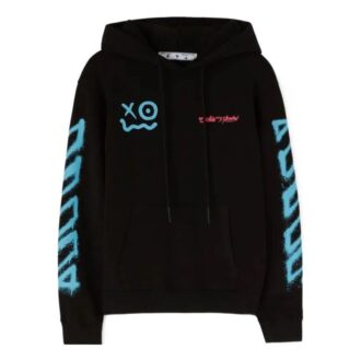 Off-White x Andr / Tricou unisex negru cu imprimeu zâmbitor Off-White x Andr / Tricou unisex negru cu imprimeu zâmbitor