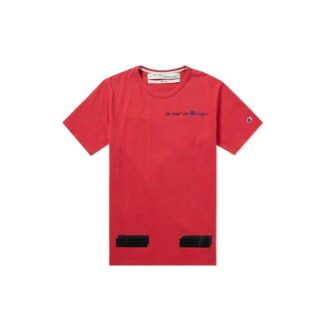 Off-White x Champion Tricou Champion pentru bărbați Virgil Abloh Roșu Off-White x Champion Tricou Champion pentru bărbați Virgil Abloh Roșu