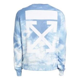 Off-White x END.CHEMICAL WASH Slim Back Arrow Tie Dye cu guler rotund, albastru Off-White x END.CHEMICAL WASH Slim Back Arrow Tie Dye cu guler rotund, albastru