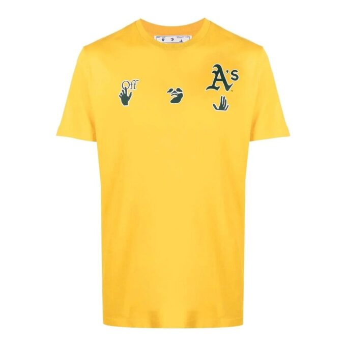 Off-White x MBL Tricou cu logo Oakland Athletics