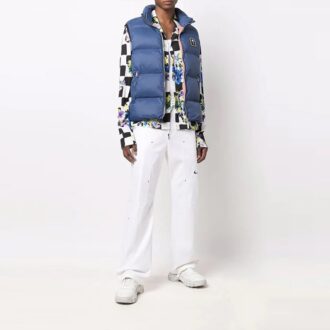 Off-White x Nike Crossover Pantaloni casual cu croi drept, culoare solidă, cu imprimeu logo mic, albi Off-White x Nike Crossover Pantaloni casual cu croi drept, culoare solidă, cu imprimeu logo mic, albi