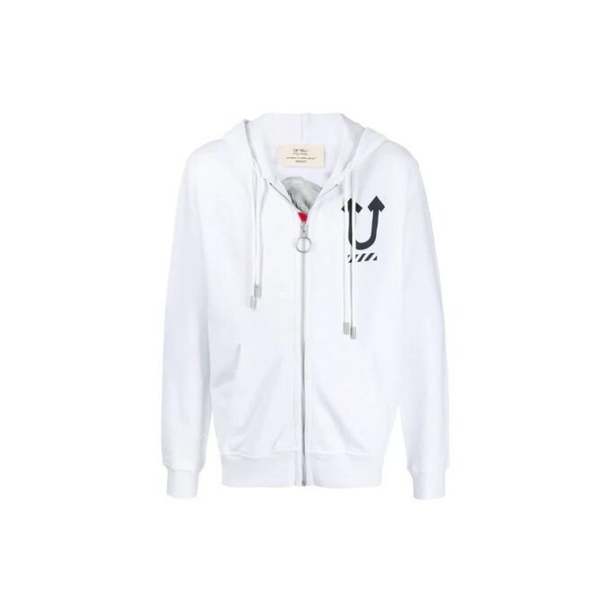 Off-White x UNDERCOVER Crossover cu imprimeu logo pe ambele părți, alb