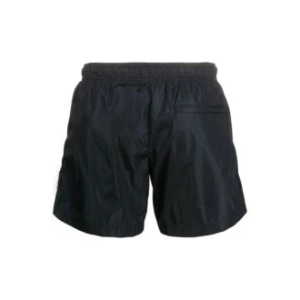 Șort de baie sport cu aplicație logo pentru bărbați, negru
