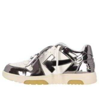 Out Of Office Low-Top Patent Sneakers „Silver White”